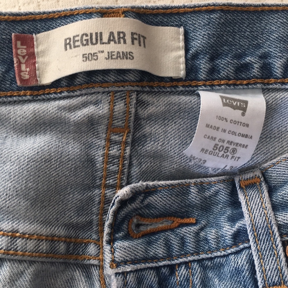Men Levi’s Jeans Regular Fit 505 Size 33X32 - Picture 7 of 8